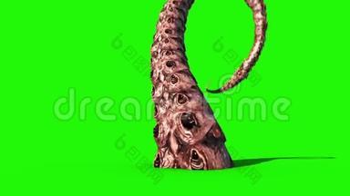 帐篷怪物章鱼绿幕3D渲染动画